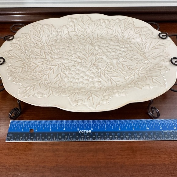 Ceramic decorative plate with metal stand - Picture 5 of 7